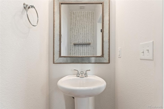 3692 Celestial Ave, Castle Rock, CO 80109 - bathroom featuring a textured wall and a sink