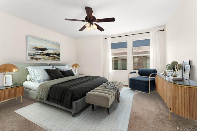 3692 Celestial Ave, Castle Rock, CO 80109 - bedroom with light carpet and a ceiling fan