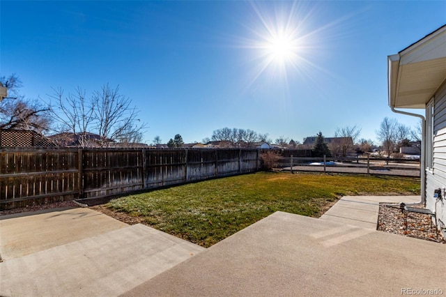 view of yard with a patio