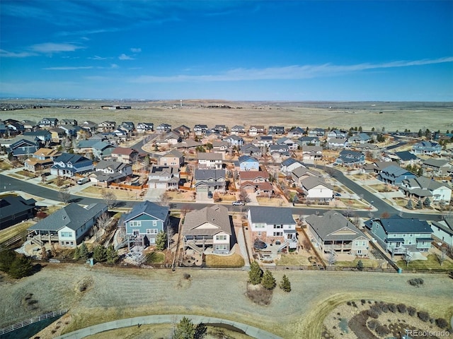 aerial view with a residential view