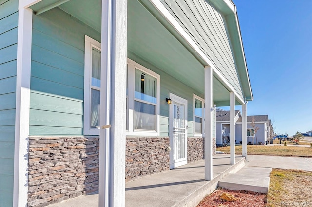 exterior space featuring covered porch