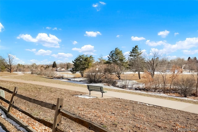 view of yard with fence