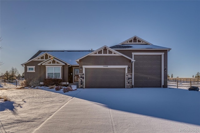 view of front of home with a garage