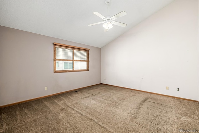 4207 S Granby Ct Unit A, Aurora, CO 80014 - carpeted spare room featuring a ceiling fan and lofted ceiling