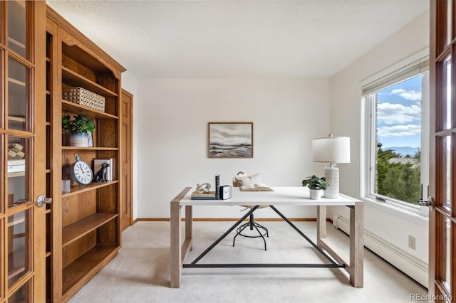 14536 Latrobe Dr, Colorado Springs, CO 80921 - carpeted office featuring plenty of natural light and a baseboard heating unit