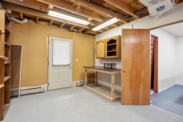 14536 Latrobe Dr, Colorado Springs, CO 80921 - unfinished below grade area with a baseboard radiator