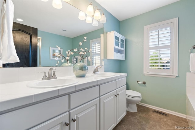 10978 Ashurst Ln, Highlands Ranch, CO 80130 - bathroom with double vanity, a shower, a tub, and tile patterned floors