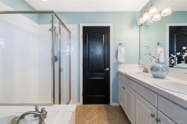 10978 Ashurst Ln, Highlands Ranch, CO 80130 - bathroom featuring a stall shower and double vanity