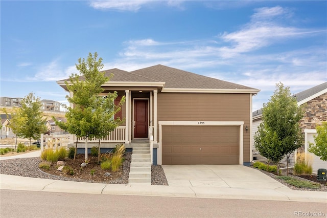 view of front of house with a garage