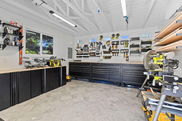 7633 S Gilpin Ct, Centennial, CO 80122 - garage featuring a workshop area and electric panel