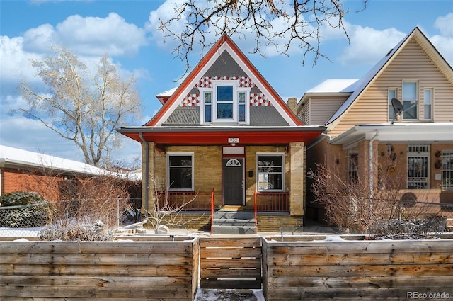 view of front of house featuring covered porch