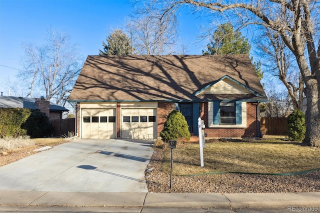 single story home with a garage