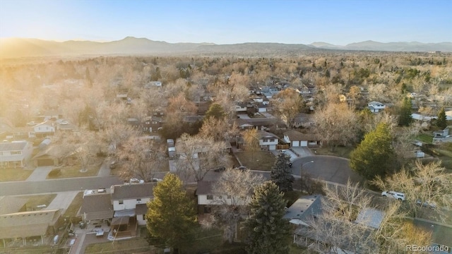 aerial view featuring a mountain view