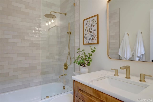 bathroom featuring shower / bathing tub combination and vanity