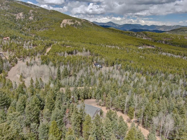 view of mountain feature featuring a wooded view
