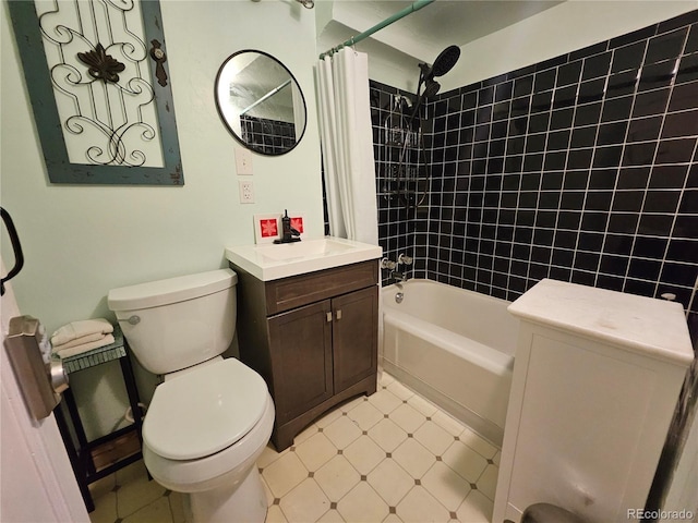 232 N 14th St, Colorado Springs, CO 80904 - full bathroom featuring toilet, shower / bathtub combination with curtain, and vanity