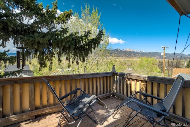 232 N 14th St, Colorado Springs, CO 80904 - wooden terrace featuring a mountain view