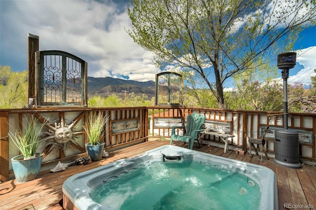 232 N 14th St, Colorado Springs, CO 80904 - wooden terrace featuring a mountain view