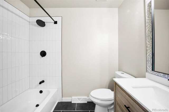 13249 W Jewell Pl, Lakewood, CO 80228 - bathroom with vanity, tile patterned floors, and washtub / shower combination