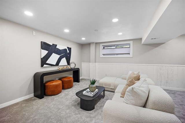 13249 W Jewell Pl, Lakewood, CO 80228 - living area featuring carpet and recessed lighting