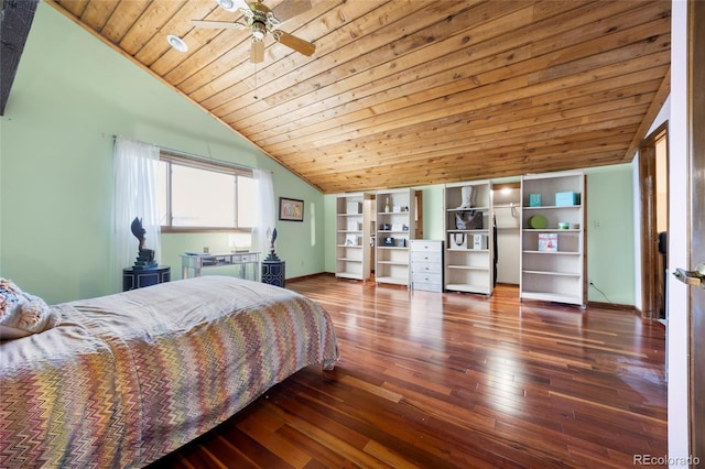 3900 Bogey Ct, Longmont, CO 80503 - bedroom with wood ceiling, vaulted ceiling, wood-type flooring, and baseboards