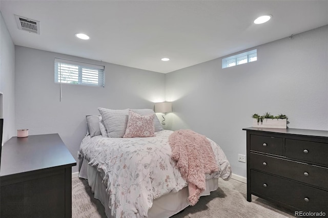 6179 S Bemis St, Littleton, CO 80120 - bedroom featuring multiple windows, baseboards, light colored carpet, and recessed lighting