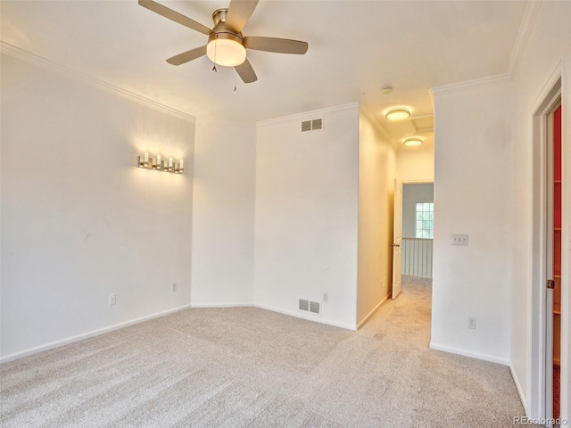 15501 E 112th Ave Unit 35B, Commerce City, CO 80022 - spare room featuring crown molding, light colored carpet, and a ceiling fan