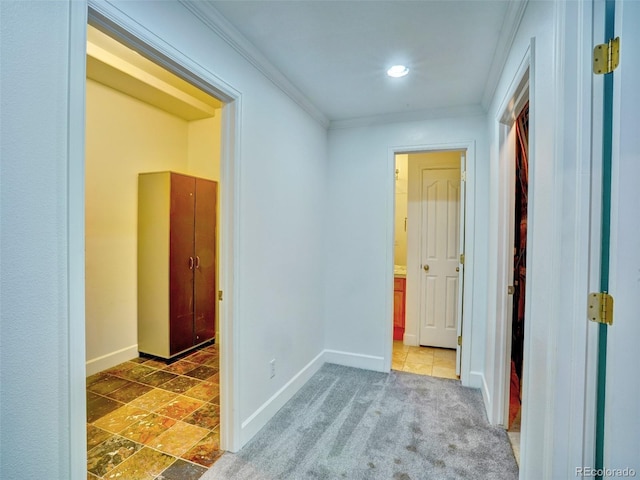 15501 E 112th Ave Unit 35B, Commerce City, CO 80022 - hallway with ornamental molding and recessed lighting