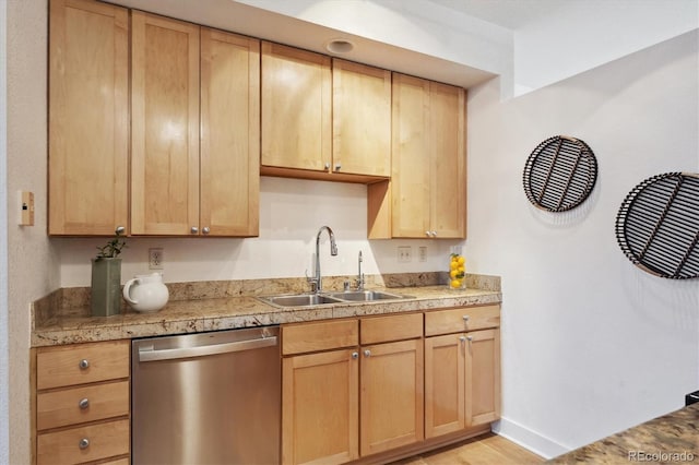 kitchen featuring stainless steel dishwasher and sink