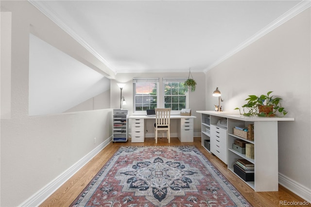 8535 E Otero Cir, Centennial, CO 80112 - office space with light wood finished floors, baseboards, and ornamental molding