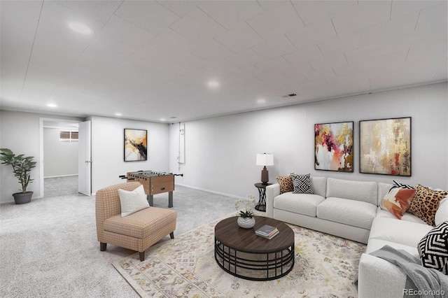 5947 W 65th Ave, Arvada, CO 80003 - carpeted living room featuring recessed lighting and baseboards