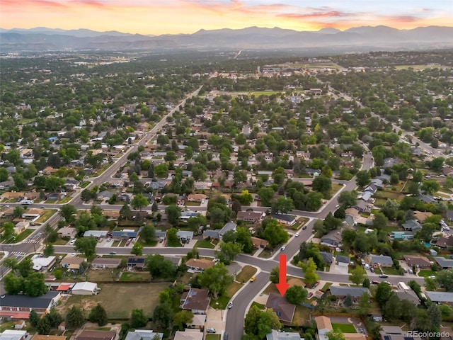 5947 W 65th Ave, Arvada, CO 80003 - aerial view at dusk of a mountain view