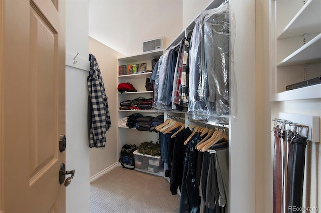 spacious closet with carpet flooring