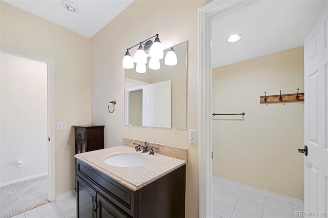 bathroom featuring vanity and tile patterned floors