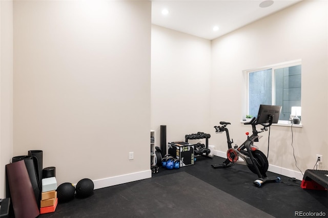 619 S High St, Denver, CO 80209 - exercise area featuring baseboards and recessed lighting