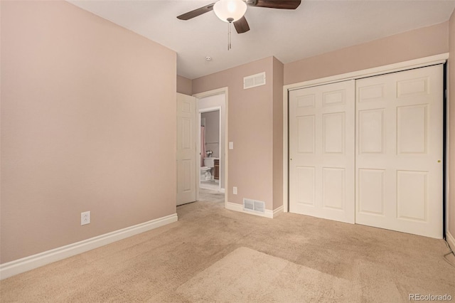 8588 S Woody Way, Highlands Ranch, CO 80126 - unfurnished bedroom featuring carpet, a closet, and ceiling fan