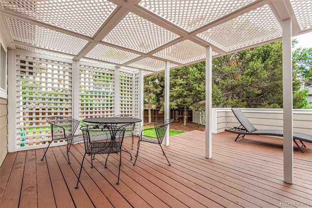 8588 S Woody Way, Highlands Ranch, CO 80126 - deck with a pergola and outdoor dining area