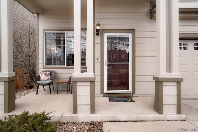 property entrance with a porch