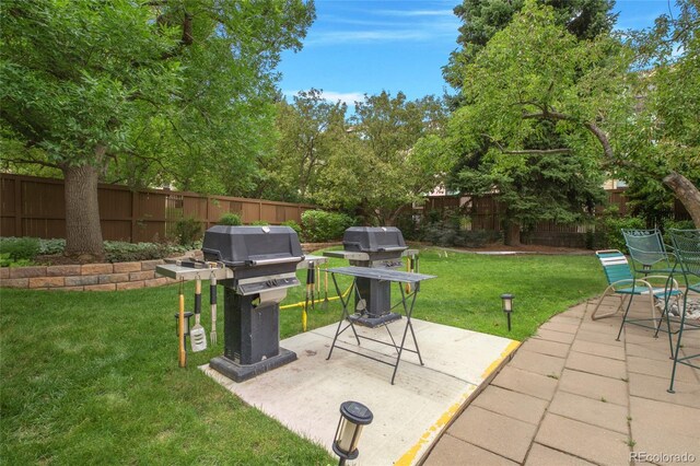 view of patio featuring area for grilling