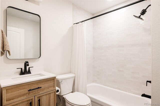 2263 Yellowstone St, Golden, CO 80401 - full bathroom with vanity and shower / bathtub combination with curtain
