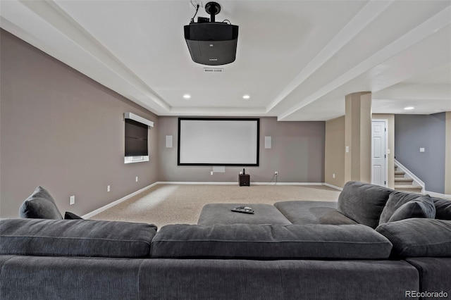 cinema room with carpet