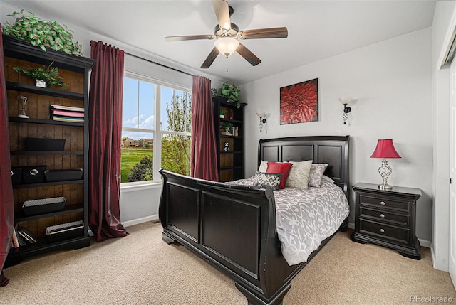 2349 Hickory Pl, Erie, CO 80516 - bedroom with baseboards, ceiling fan, and light colored carpet