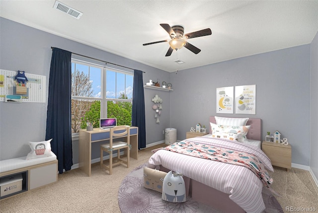 2349 Hickory Pl, Erie, CO 80516 - bedroom with carpet floors, baseboards, a ceiling fan, and visible vents