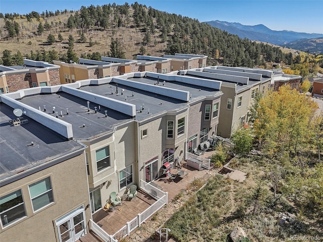 bird's eye view with a mountain view