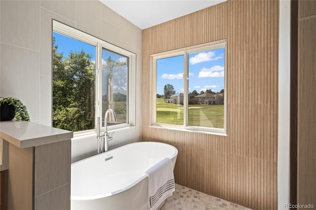 1511 Peninsula Cir, Castle Rock, CO 80104 - full bathroom featuring a freestanding bath and healthy amount of natural light