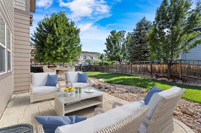 view of patio featuring outdoor lounge area