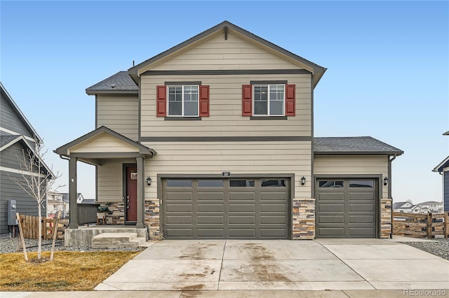 view of front facade with a garage