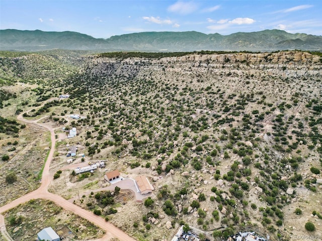 aerial view featuring a mountain view