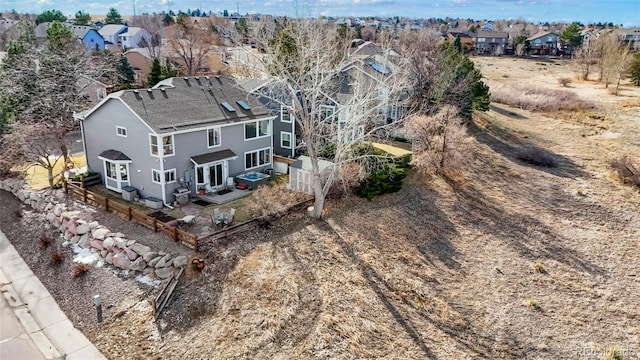 aerial view with a residential view