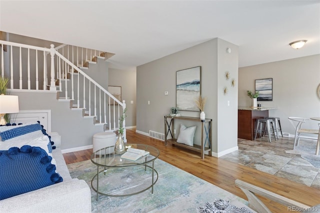 2854 N Lowell Blvd, Denver, CO 80211 - living area with stairway and wood finished floors